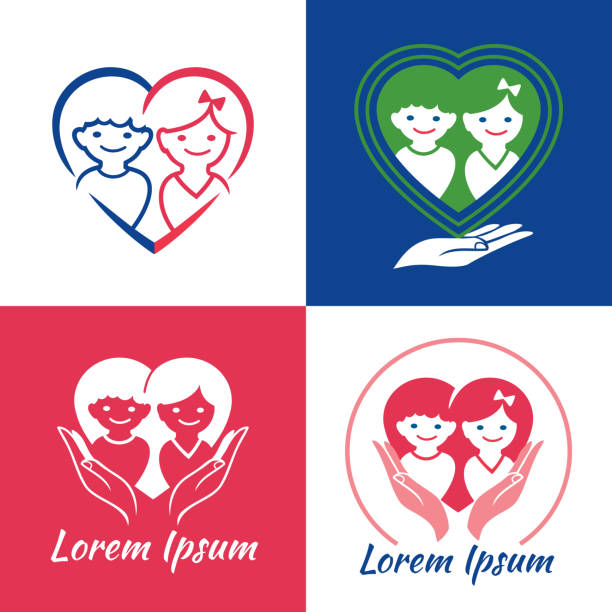 kinderbetreuung - human cardiovascular system heart shape human hand healthy lifestyle stock-grafiken, -clipart, -cartoons und -symbole