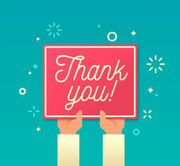 Vector illustration of Thank You