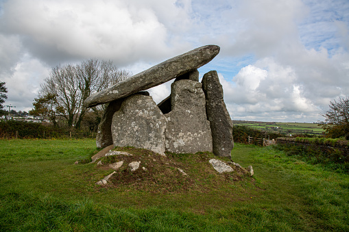 A landscape view of Lanyon Quoit, Cornwall