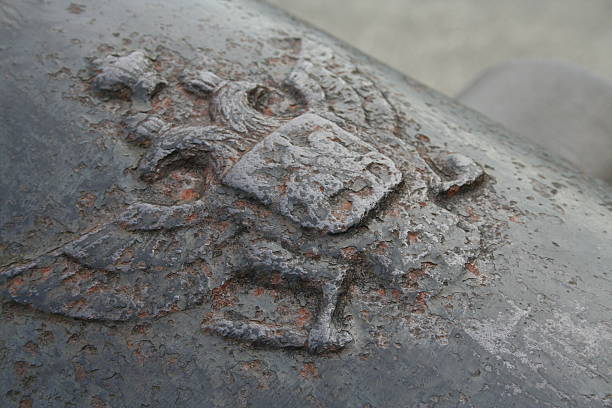istock Closeup of Old Russian Emblem on Cannon 118320687