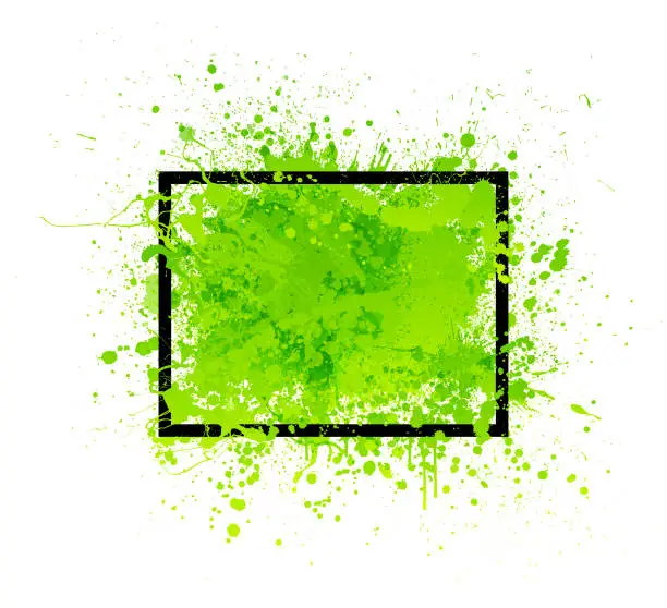 Vector illustration of green grunge frame
