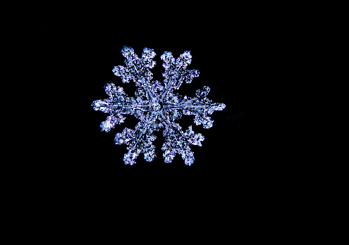 Beautiful snowflake on black background