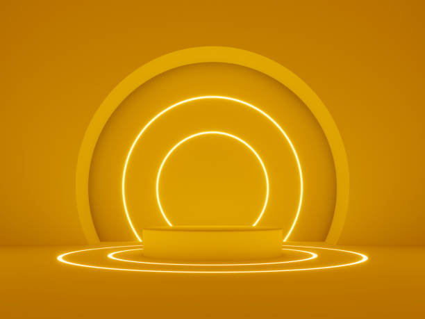 istock 3d render, glowing lines, neon lights, tunnel, abstract background, virtual reality, round portal, arch, spectrum vibrant colors, laser show 1183209224