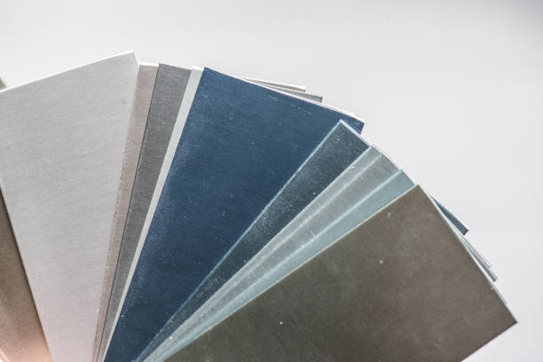istock Protective coating of aluminum. Anodized aluminum for building profiles 1183209270