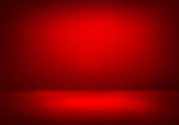 istock 3D Illustration. Red Studio room for product placement 1183209280