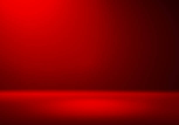 istock 3D Illustration. Red Studio room for product placement 1183209351