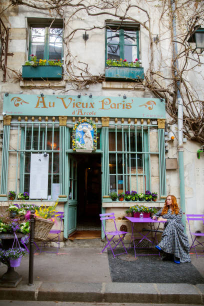ancient sign of a bakery and pastry shop on a wall in the village of Corte in Haute-Corse; Corte, France