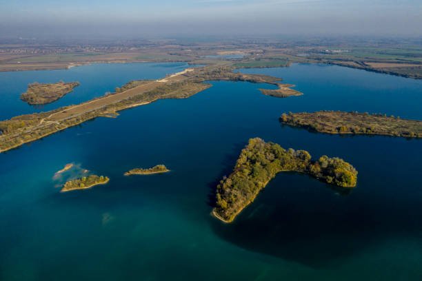 istock Aerial view of crushed stone quarry 1183213759
