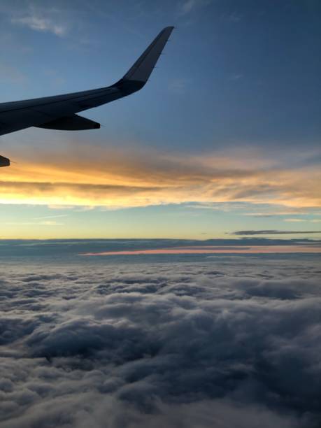 istock View of cloud formation at sunset from plane 1183214949