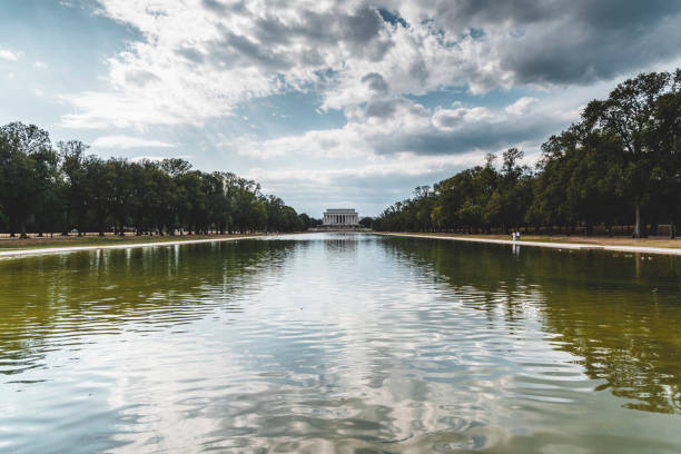 Reflecting Poll and Lincoln Memorial on the end of it.
