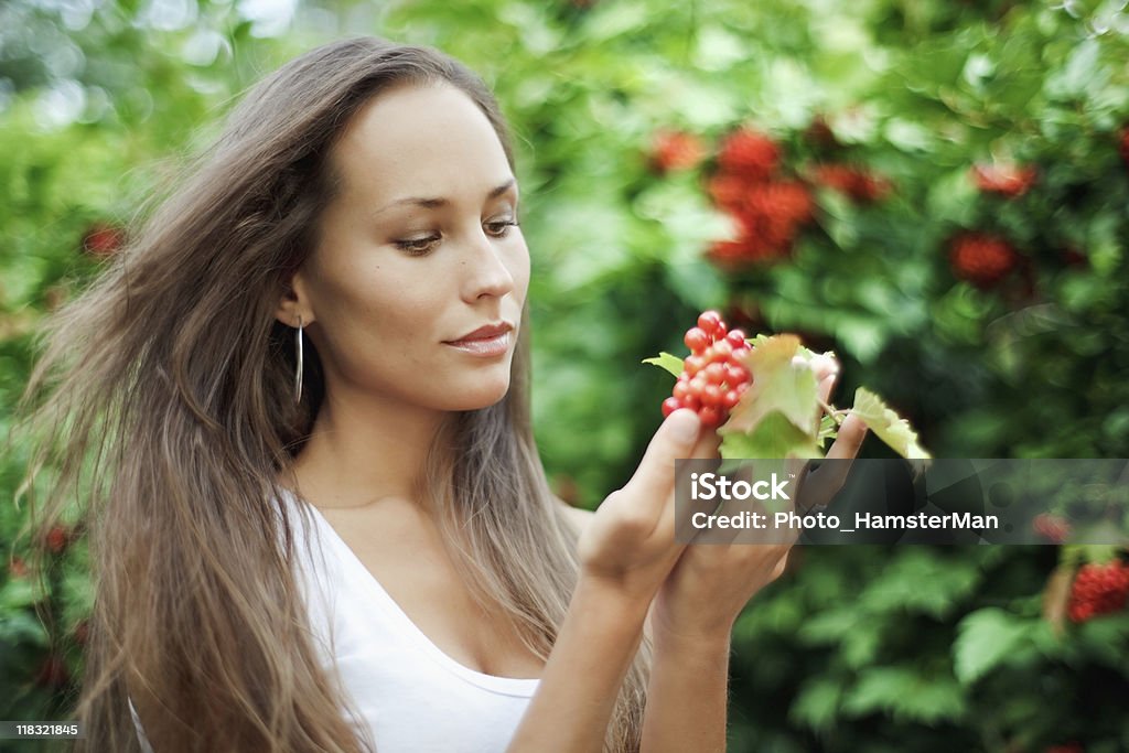 Bella ragazza con Rosa guelder - Foto stock royalty-free di Adulto