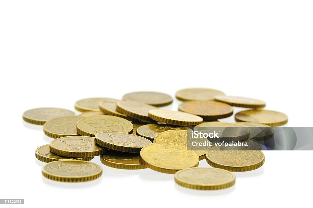 50 euro cent coins  Bank Account Stock Photo