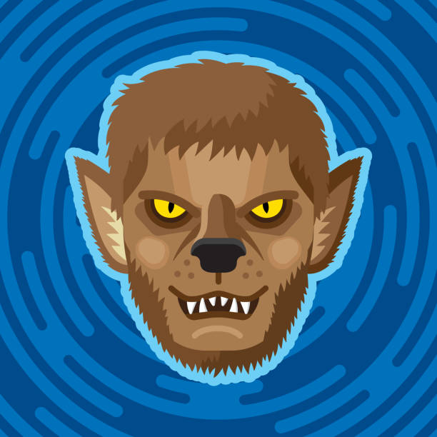 ilustrações de stock, clip art, desenhos animados e ícones de werewolf face flat - characters shock concepts old fashioned