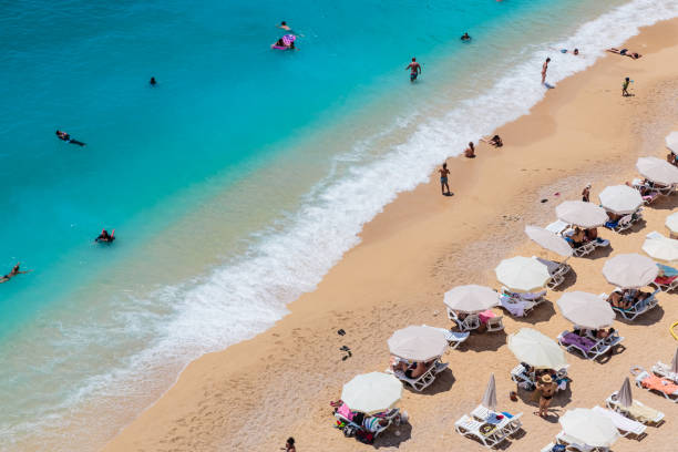 istock Aeral view of beach and sea with waves 1183226415