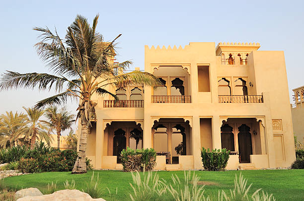 Villa in luxurious hotel, UAE stock photo