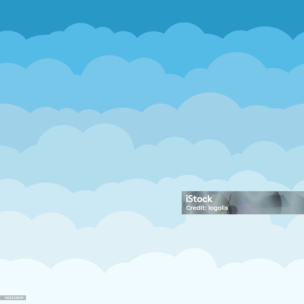 Cloud Sky Cartoon Background Blue Sky With White Clouds Flat Poster Or  Flyer Cloudscape Panorama Pattern Vector Seamless Colored Abstract Fluffy  Texture Stock Illustration - Download Image Now - iStock