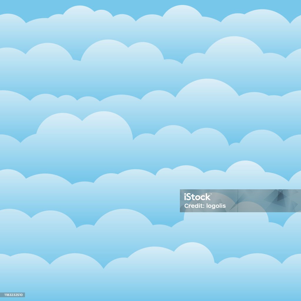 Cloud Sky Cartoon Background Blue Sky With White Clouds Flat Poster Or  Flyer Cloudscape Panorama Pattern Vector Seamless Colored Abstract Fluffy  Texture Stock Illustration - Download Image Now - iStock