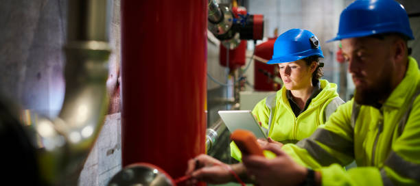 Heating Engineers In Turbine Room Stock Photo Download Image Now Heating Engineers In Turbine Room 