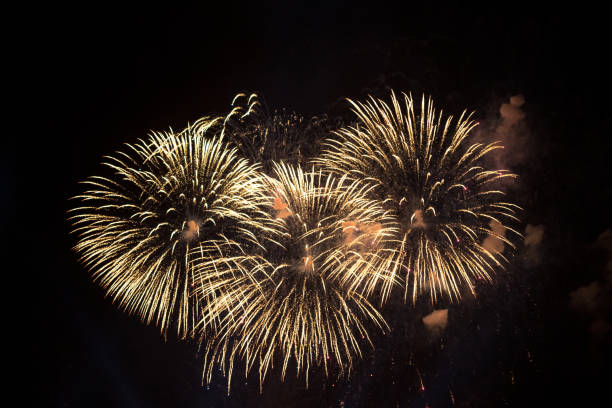 istock Bright Fireworks against the night sky 1183238898