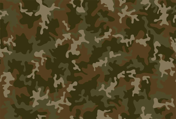 Seamless Camouflage Pattern Full seamless abstract military camouflage skin pattern vector for decor and textile. Army masking design for hunting textile fabric printing and wallpaper. Design for fashion and home design. camo background stock illustrations