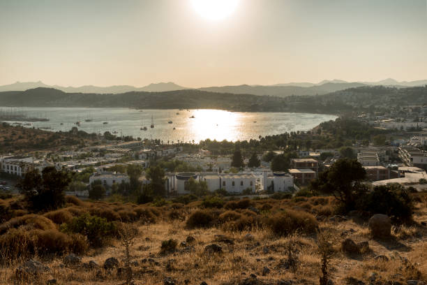 istock Sunset view of Gumbet bay in Bodrum on Turkish Riviera 1183242593