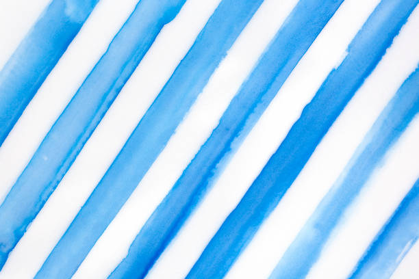Diagonal stripe pattern with light blue and white colors. Hand drawn watercolour sketchy brushstroke illustration. Creative background for design, greeting card, banner, poster, invitation, wallpaper.