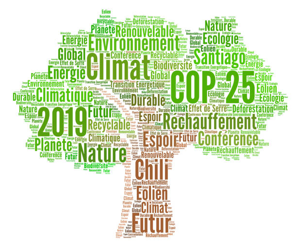 istock COP 25 in Santiago, Chile word cloud in French language 1183248931