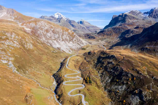 istock Mountain Pass in Swiss Alps, Aerial view 1183252134