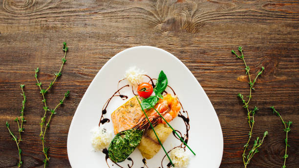 istock mediterranean cuisine seafood rustic wooden table 1183253544