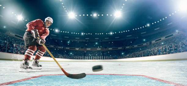 istock Ice hockey player in action 1183254475