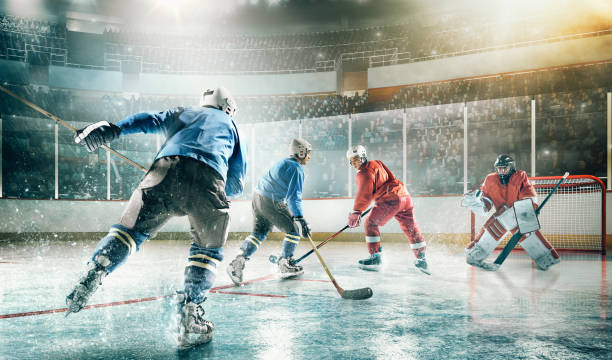 istock Ice hockey player in action 1183254512
