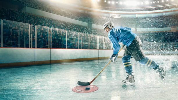 istock Ice hockey player in action 1183254523
