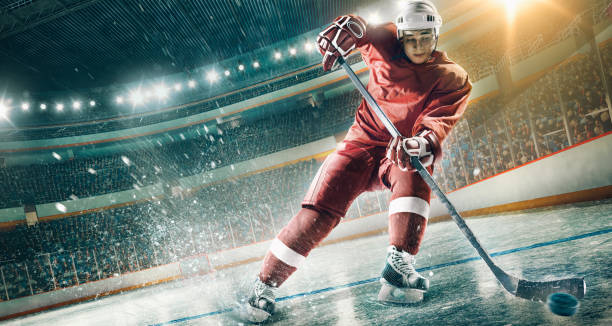 istock Ice hockey player in action 1183254525
