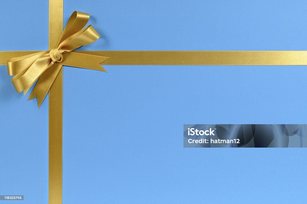 Azul e ouro oferta - Royalty-free Aniversário Foto de stock