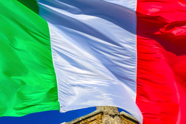 istock Red White Green Italian Flag Rome Italy 1183257489
