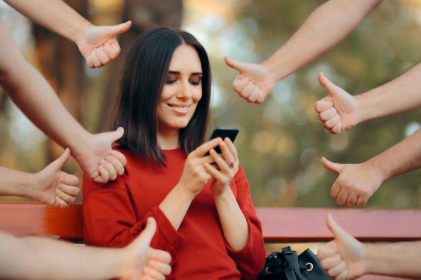 istock Woman Getting Appreciation on Her Social Media Posts 1183258869