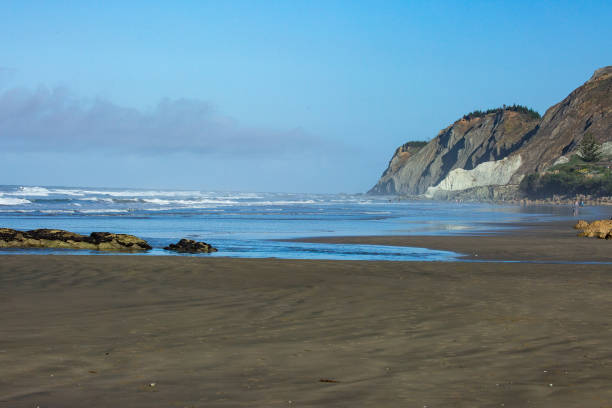 Bandon Beach on a beautiful sunny day, Oregon, USA with seastacks