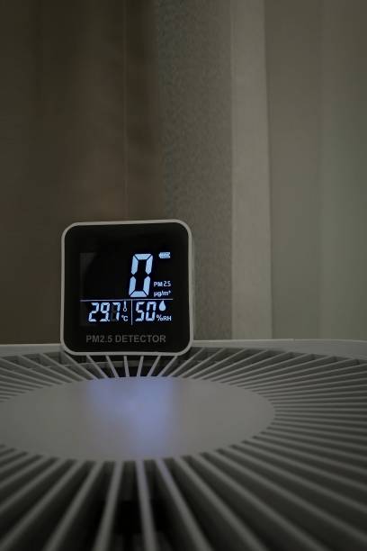 istock healthy indoor space sensor detects no small harmful dust particles in the air. 1183265727