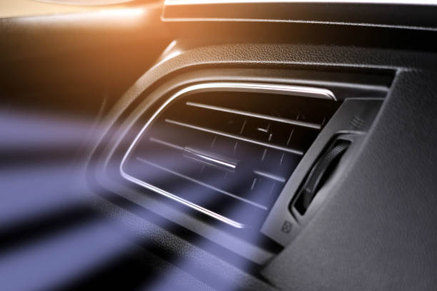 Picture of cool breeze from the air conditioner in the car stock photo