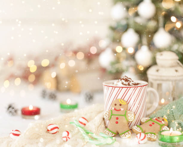 istock Christmas gingerbread man cookies and hot chocolate 1183279562