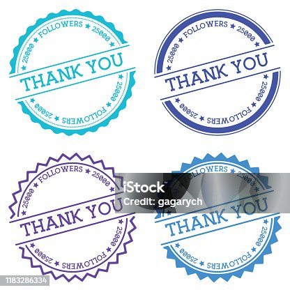 istock Thank you 25000 followers badge isolated on white background. 1183286334