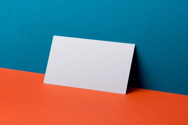 istock Business cards blank. Mockup on color background. Flat Lay. copy space for text 1183288413