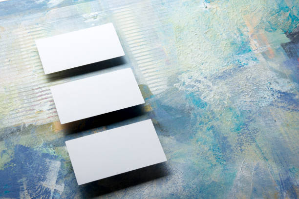 istock Business cards blank. Mockup on color background. Flat Lay. copy space for text 1183289266