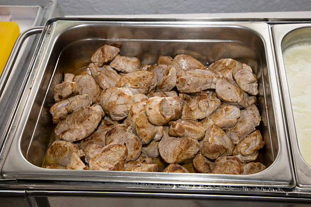 prepared Roasted pork cooked on hot dish