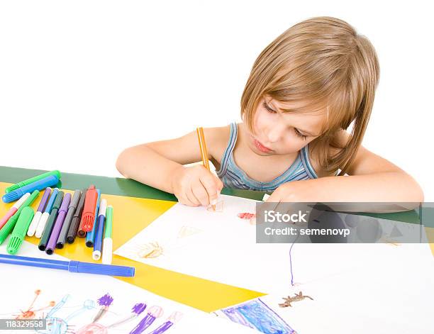 Child Draws Stock Photo - Download Image Now - Activity, Art, Artist