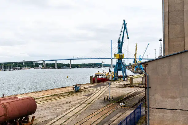 Photo of View of the commercial harbour of Stralsund