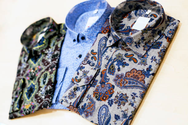 istock Men 's clothing store, different shirts 1183296367