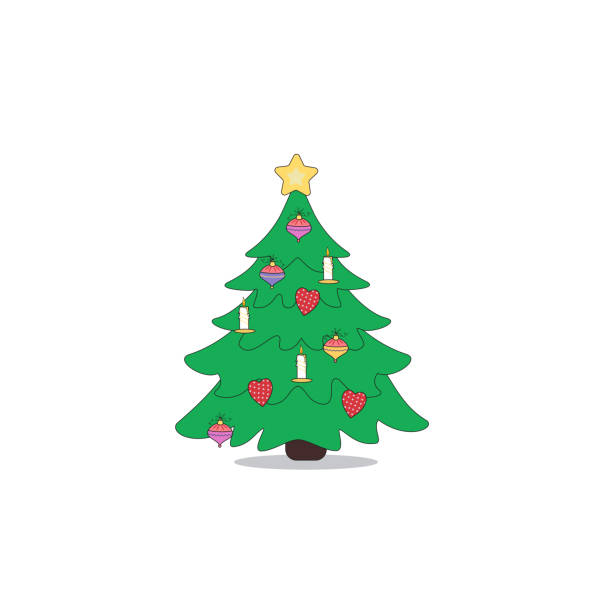Ilustración de Icono Del Árbol De Navidad De Dibujos Animados y más  Vectores Libres de Derechos de Abeto - Abeto, Arte, Celebración - Ocasión  especial - iStock