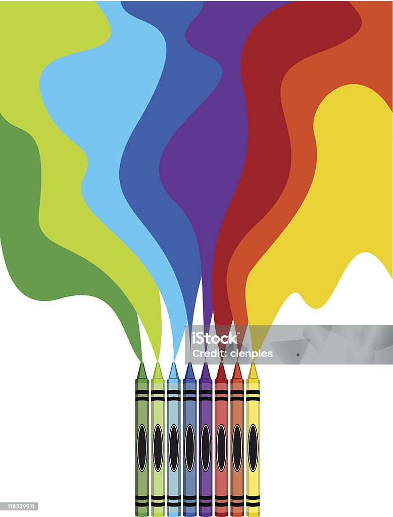 Große farbige Kreide Zeichnung ein Regenbogen art - Lizenzfrei Ausmalen Vektorgrafik