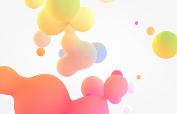 istock Holographic floating liquid blobs, soap bubbles, metaballs. 1183299586